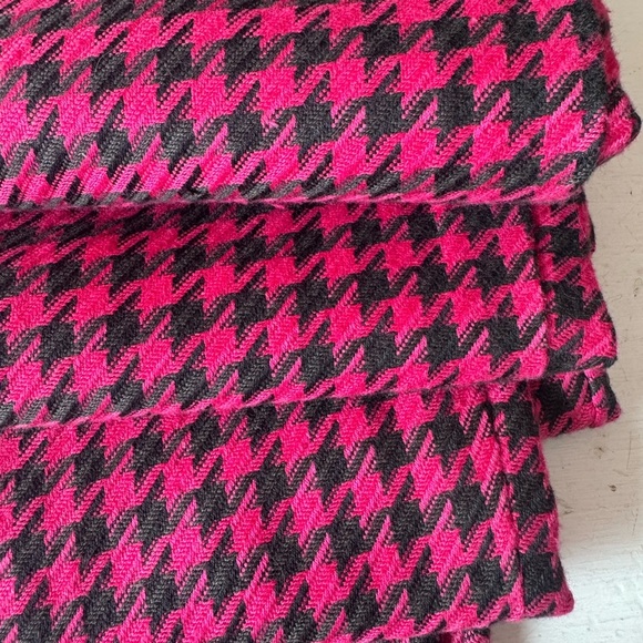 Vintage 1980 GENERRA Houndstooth Trousers Hot Pink Super High Rise Rayon Size 9 - Picture 8 of 13